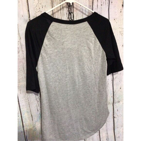 Disney Mickey Mouse Skeleton V Neck Tee Size Large Junior Women’s Gray Blak - Picture 4 of 14